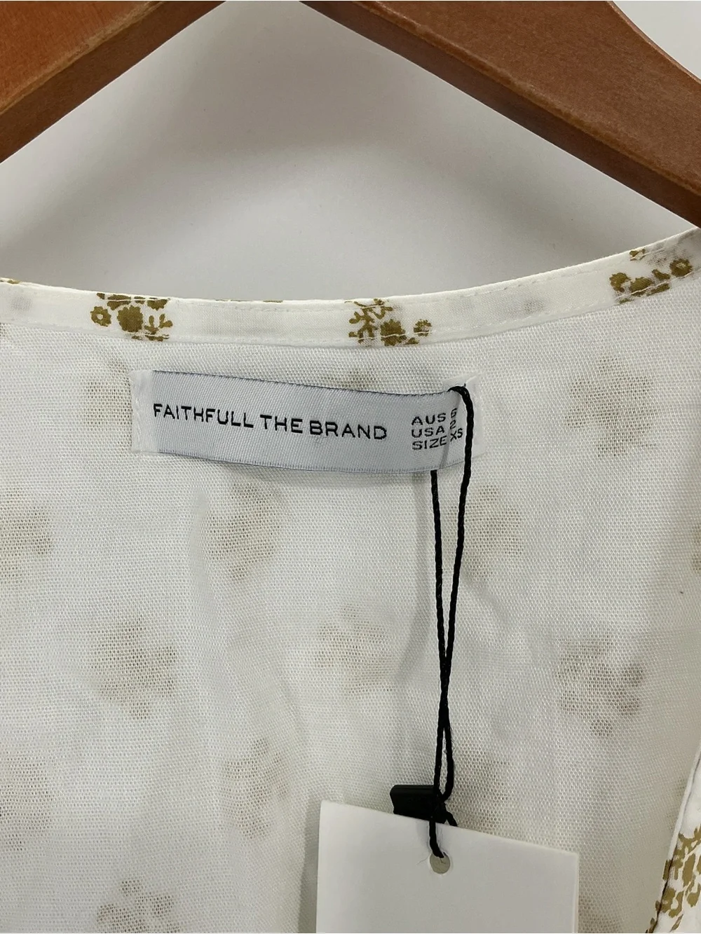 Faithfull The Brand Alba Top Cairo Floral Smocked Puff‎ Sleeve XS 2 NWT